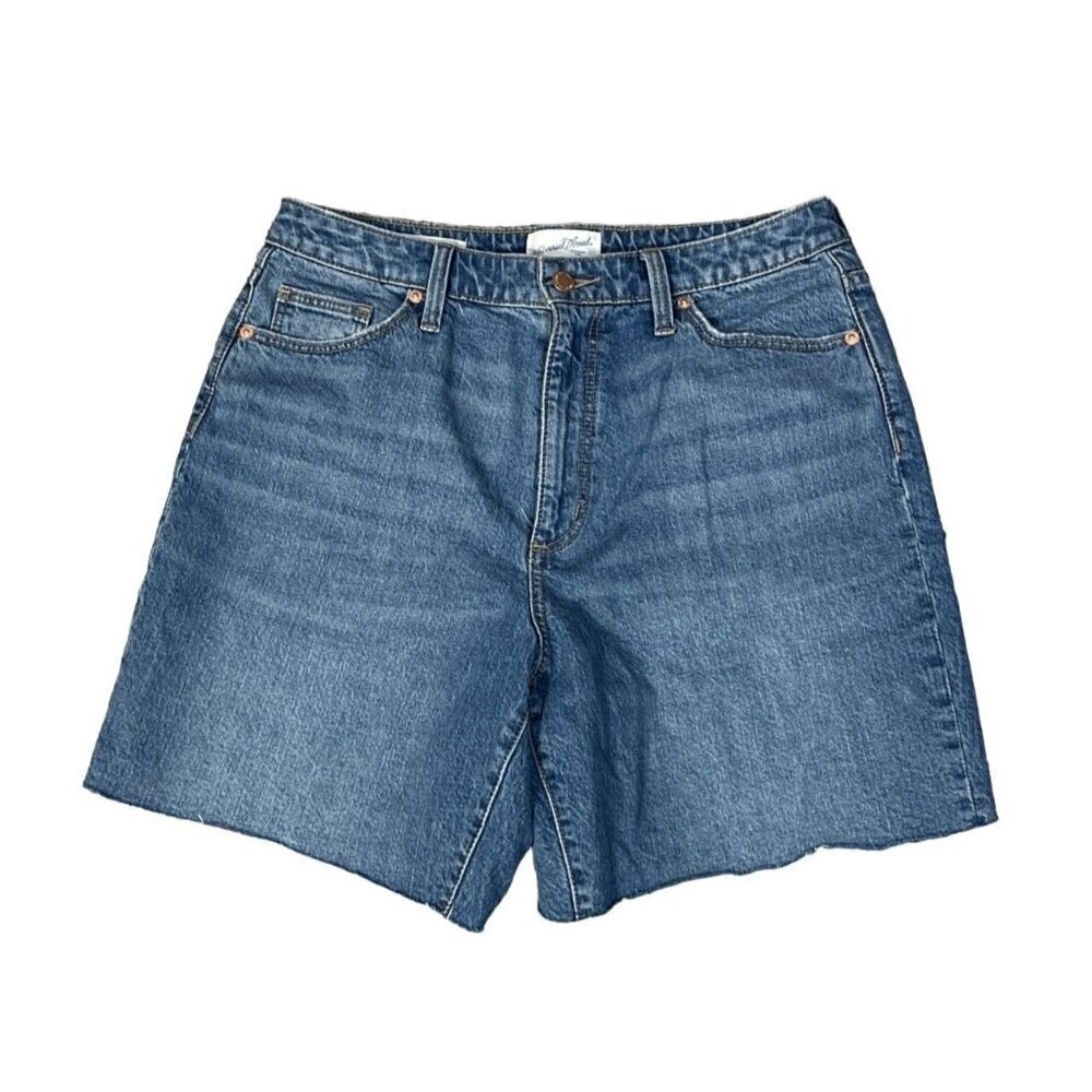Universal Thread Women's Denim Shorts Size 10/30R Mid-Rise Frayed Hem Blue Jeans